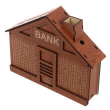 Wooden House Piggy Bank for Kids with Goal‑Tracking Design, Educational and Decorative Money Box