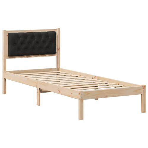 Berkfield Bed Frame with Headboard Black 90 x 190 cm Solid Pine Wood 1