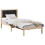 Berkfield Bed Frame with Headboard Black 90 x 190 cm Solid Pine Wood 3