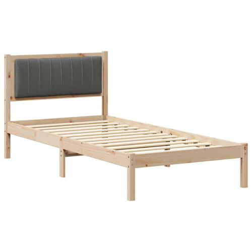 Berkfield Bed Frame with Upholstered Headboard Dark Grey 90 x 190 cm 1