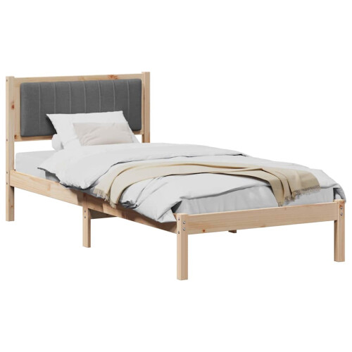 Berkfield Bed Frame with Upholstered Headboard Dark Grey 90 x 190 cm 2