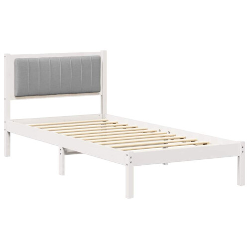 Berkfield Bed Frame with Upholstered Headboard Light Grey 90 x 190 cm 1