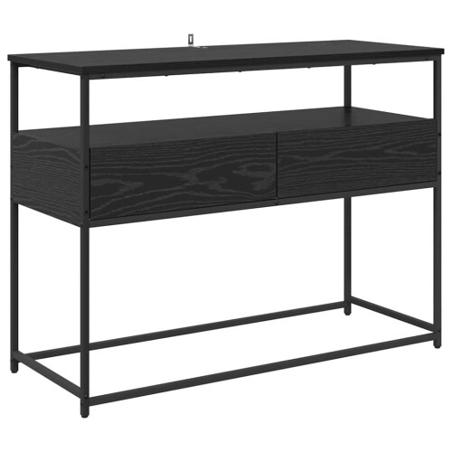Berkfield Console Table Black Oak 100 x 40 x 75 cm Engineered Wood 1