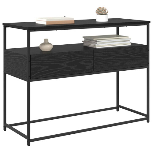 Berkfield Console Table Black Oak 100 x 40 x 75 cm Engineered Wood 2