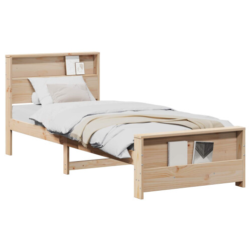 Berkfield Bed Frame with Headboard Brown 75 x 190 cm Engineered Wood 1