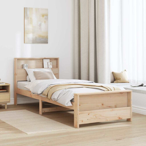 Berkfield Bed Frame with Headboard Brown 75 x 190 cm Engineered Wood 2