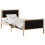 Berkfield Bed Frame with Headboard Black 90 x 200 cm Solid Pine Wood 3
