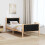 Berkfield Bed Frame with Headboard Black 90 x 200 cm Solid Pine Wood 4