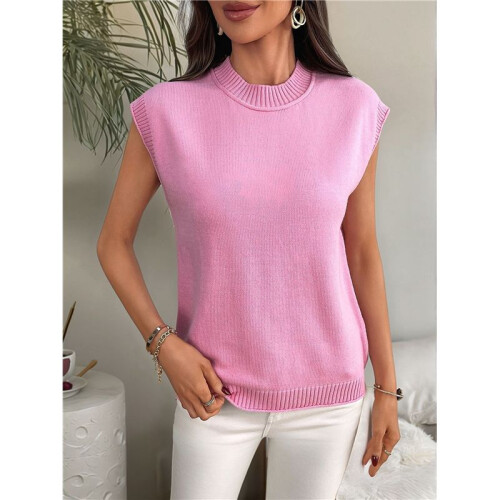 Women'S Crew Neck Sleeveless Sweater  S 1