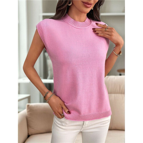 Women'S Crew Neck Sleeveless Sweater  S 2