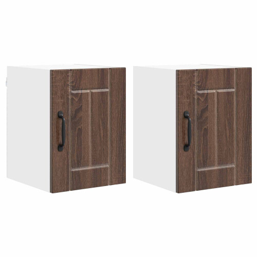 Berkfield Dishwasher Panel Lucca 2 pcs Brown Oak 30 x 31 x 40 cm 1