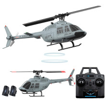 A60 4CH RC Helicopter with Gyroscope, Altitude Hold Stability and Optical Flow Positioning, Dual Battery Grey