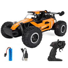 1:16 Scale RC Off Road Truck with Dual Motor Power Drive, LED Headlights, 20km/h Speed Remote Control Car for Kids