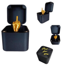 Funny Prank Gift Box 3D Printed Middle Finger Pop Up Surprise for Office Desk Decor and Christmas Novelty