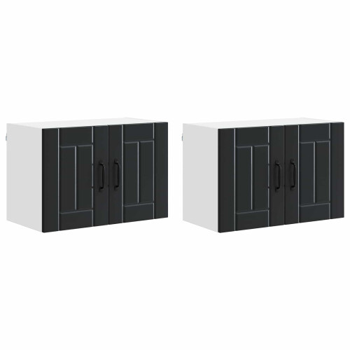 Berkfield Dishwasher Panel Lucca 2 pcs Black 60 x 31 x 40 cm 1