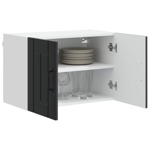 Berkfield Dishwasher Panel Lucca 2 pcs Black 60 x 31 x 40 cm 2