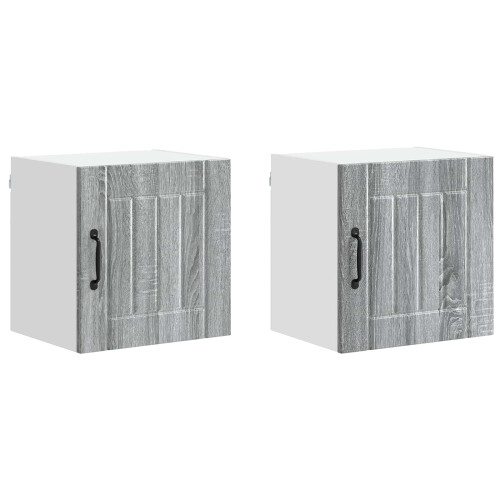Berkfield Dishwasher Panel Lucca 2 pcs Grey Sonoma 40 x 31 x 40 cm 1