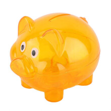 Transparent Piggy Bank for Kids Small Orange Cute Coin Savings Bank with Easy Access and Visual Saving