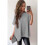 Women'S Loose Dropped Shoulder Short Sleeve Pullover Sweater Light Gray L 2