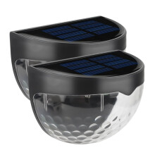 Fnyoxu Solar Fence Lights, op zonne-energie werkende buitenverlichting voor hekwerk, trappen, palen en muren (zwarte behuizing)