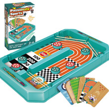 6 in 1 Wooden Tabletop Game Set for Kids and Adults, Fast Sling Puck and Finger Soccer Board for Family Play