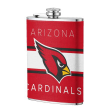 Cardinals Flagon höftkolv 227 ml, livsmedelsklassat rostfritt stål och läder, kompatibel med utomhussporter, camping, bröllop