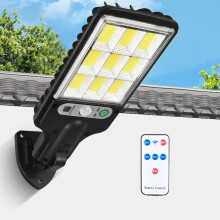 Napelemes utcai lámpák, IP65 kültéri, napelemes utcai lámpák alkonyattól hajnalig, mozgásérzékelős LED-es reflektorokkal parkolókhoz,