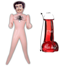 Inflatable Male Doll with Novelty Wine Glass for Bachelorette Party, Funny Gag Gift Bundle