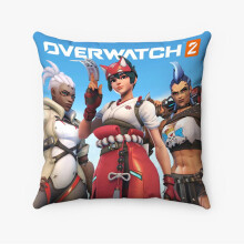 AIVO Overwatch2Games gepersonaliseerde kussensloop, geschikt voor een kusseninzet van 16x16 inch, vierkante hoes van gesponnen polyester voor bed,