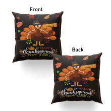 Sierkussenhoes met Thanksgiving-kalkoenmotief, 16 x 16 inch, voor buitendecoratie, feestelijke sierkussenhoes voor de woonkamer, bank en