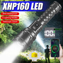 VASTFIRE XHP160 Digital zoomficklampa med 5 lägen IPX4 Vattentät