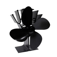 Heat Powered Wood Stove Fan 4 Blades, Silent SelfPowered Aluminium Eco Friendly for Fireplace Burner
