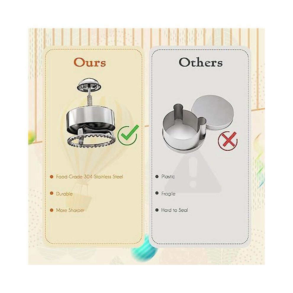 2Pcs 304 Stainless Steel Sandwich Cutter, Peanut/Butter Sandwich Cutter and Sealer for DIY Kids Lunch Sandwiches