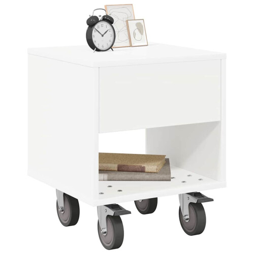 Berkfield Bedside Table 2 pcs White 40.5 x 40 x 48 cm Engineered Wood 2