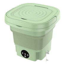 Portable Washing Machine,Folding Washing Machine Sterilization Drying Washing Machine for Clothes EU Plug Green