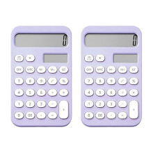2 StüCk Tischrechner Basisrechner 12-Stelliger Taschenrechner Desktop mit LCD-Display für BüRo und Schule Lila