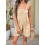 Solid Color Short Overalls Apricot S 3