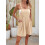 Solid Color Short Overalls Apricot S 4