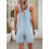 Solid Color Short Overalls Sky  M 2