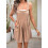 Solid Color Short Overalls Brown XL 3