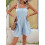 Solid Color Short Overalls Sky  XL 3
