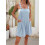 Solid Color Short Overalls Sky  XL 4