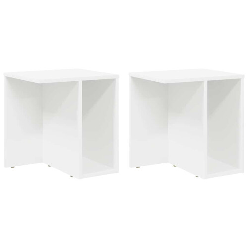 Berkfield End Table 2 pcs White 37 x 32 x 40 cm Engineered Wood 1