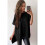 Women'S Loose Dropped Shoulder Short Sleeve Pullover Sweater Black S 2