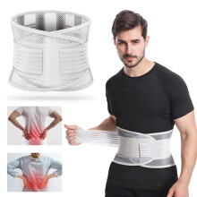 Adjustable Back Support Belt for Men and Women, Double Pull Lumbar Brace with 360 Stabilization for Lower Back Pain Relief