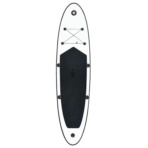 Berkfield Inflatable Stand Up Paddle Board Set Black and White 2