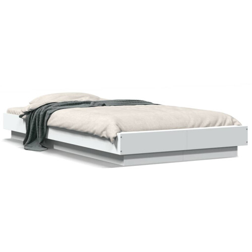 Berkfield Bed Frame with LED Lights without Mattress White 75x190cm 1