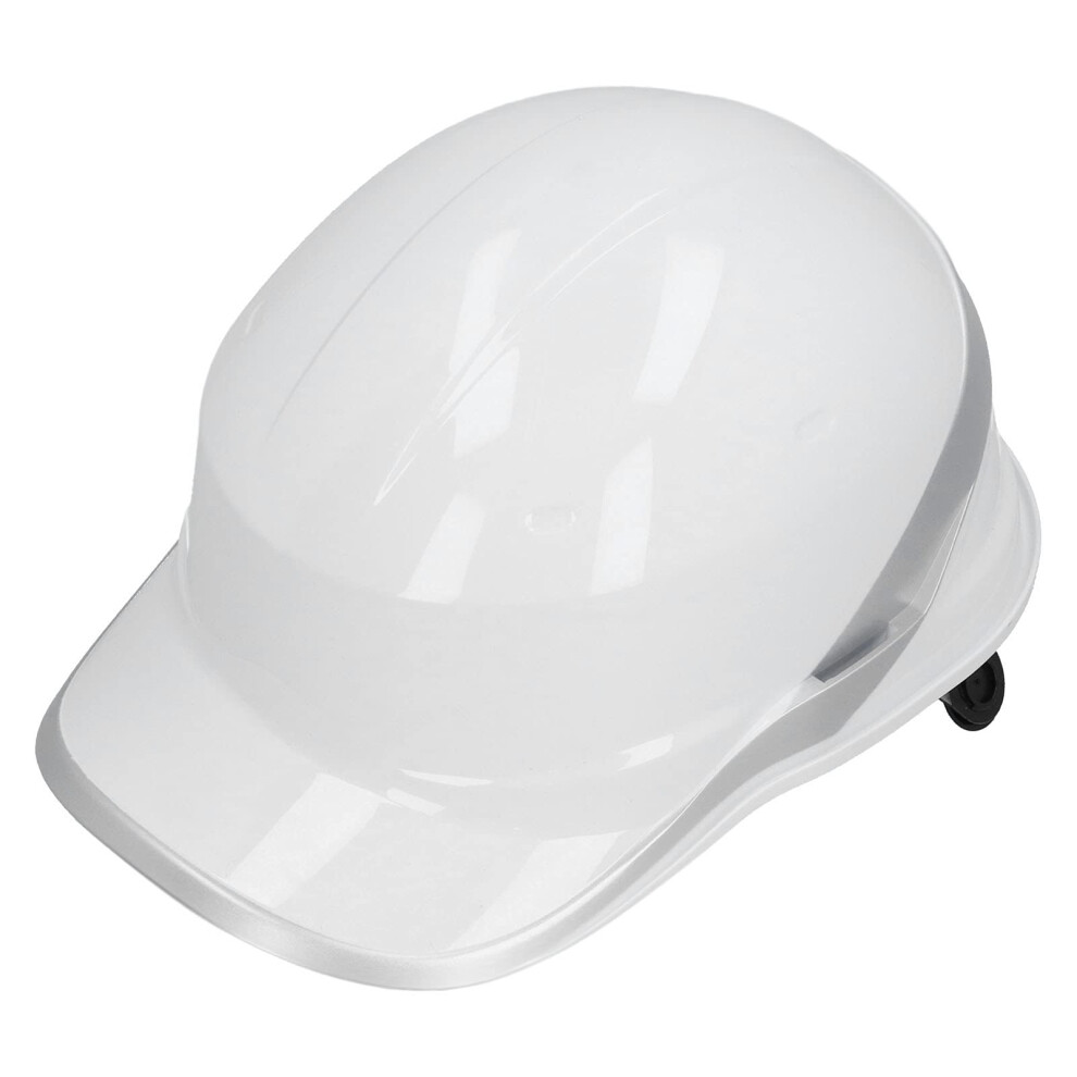 White Abs Safety Hard Hat With Reflective Stripe, Adjustable Fit And Impact Absorption For Construction Sites 9351714819312
