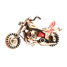 11.3 Inch 3D Wooden Motorcycle Puzzle Kit for Kids, 98 Pieces HandsOn Building Toy with Natural Wood Texture