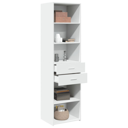 Berkfield Highboard White 50x42.5x185 cm Engineered Wood 2